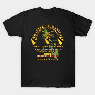 Battle for Manila - 1st Cavalry Division w PAC - PHIL SVC T-Shirt